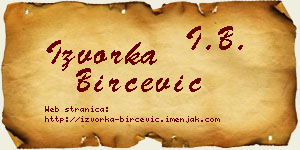 Izvorka Birčević vizit kartica